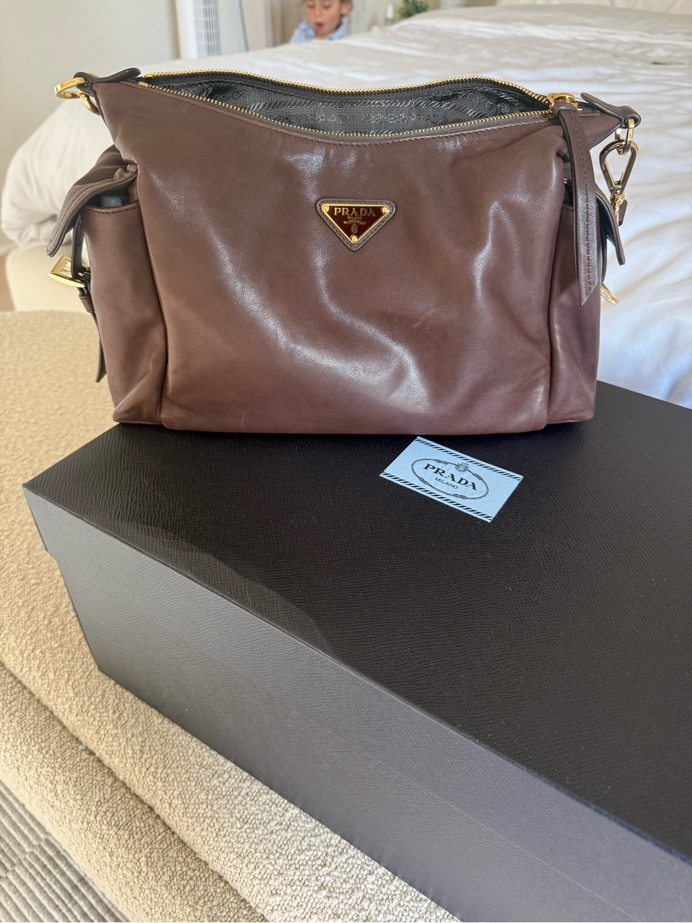 Prada Explore Nappa Leather Bag Brown Large NWT $3750 Retail - Picture 5 of 14